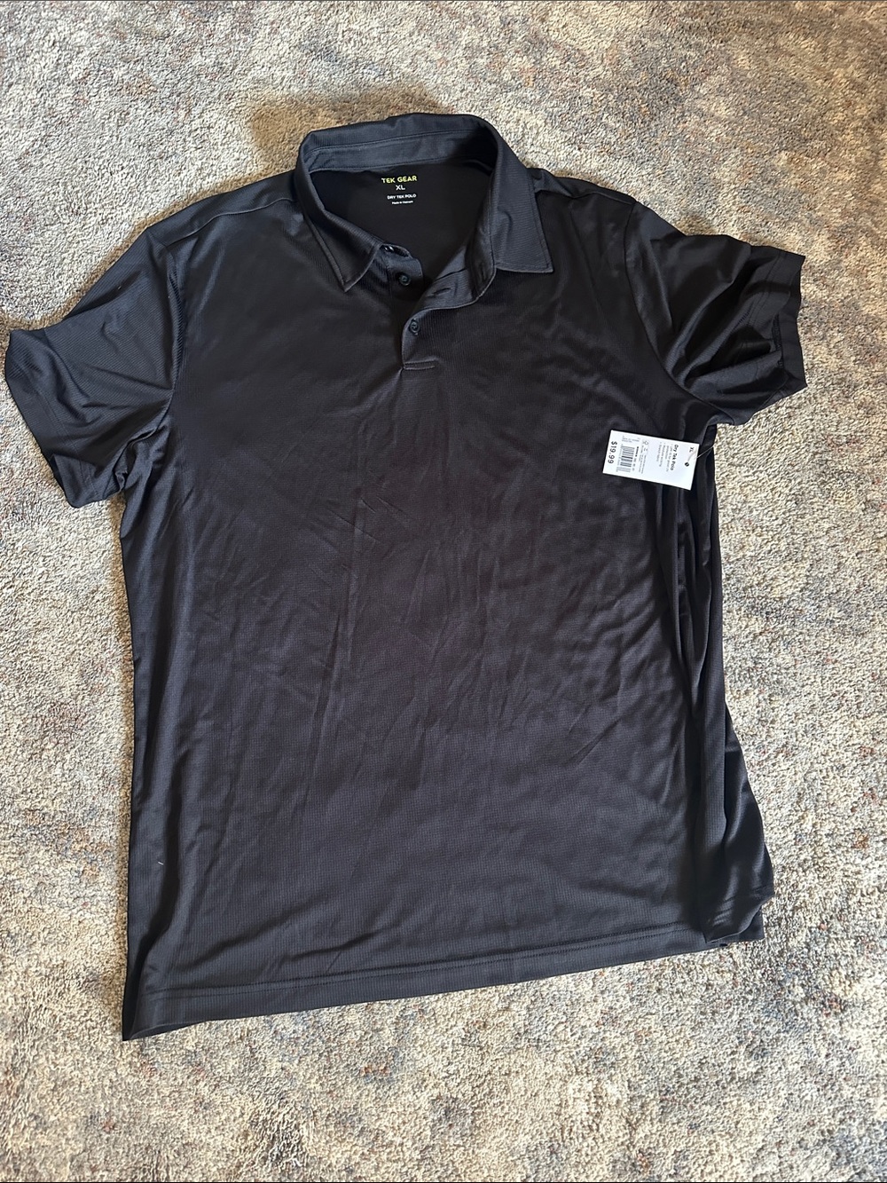 tek gear Men's Black Performance Polo Shirt